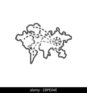 Pandemia related vector thin line icon Stock Vector