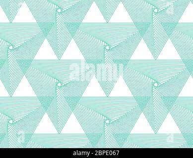 Aqua Menthe,Neo mint,emerald, turquoise geometric vector seamless pattern.Color 2020. Repeating texture in neo mint colors for background, wallpaper Stock Vector