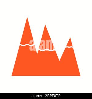 Beautiful Snow on Mountains Glyph Vector Icon Stock Vector