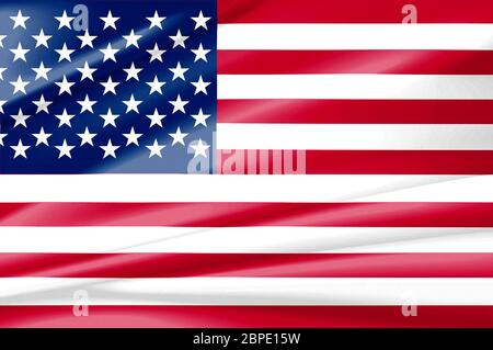 United States of america red white and blue country flag. Beautifully waving star and striped flag USA as a patriotic background. Stock Photo