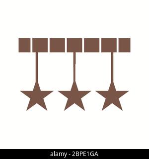 Beautiful Three Stars Glyph Vector Icon Stock Vector