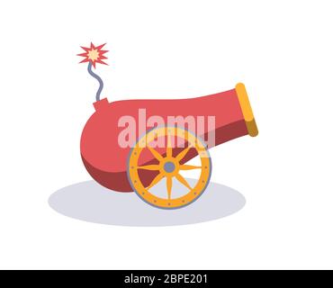 Vintage gun. Cartoon style Stock Vector