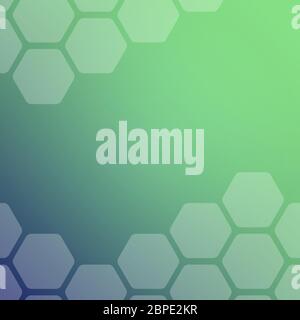 Abstract blue and green background with hexagons. Web blank card design. Vector illustration. Stock Vector