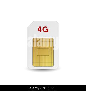 4G SIM card. Vector illustration. Mobile networks technology. Stock Vector