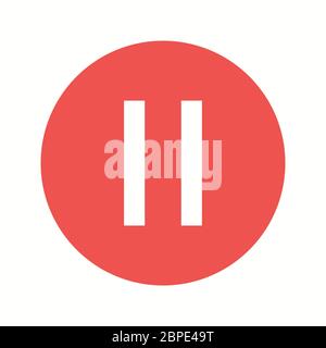 Beautiful Pause Button Glyph Vector Icon Stock Vector