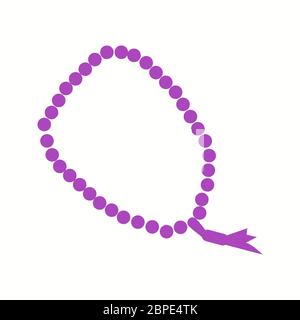Beautiful Prayer Bead Glyph Vector Icon Stock Vector