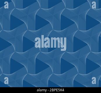 Classic Blue color 2020 web graphic pattern. Vector blue guilloche seamless pattern design Stock Vector