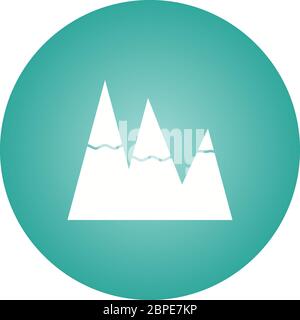 Beautiful Snow on Mountains Glyph Vector Icon Stock Vector