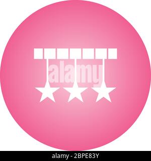 Beautiful Three Stars Glyph Vector Icon Stock Vector