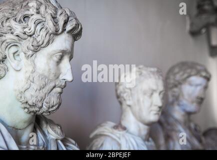 Marble statues prospective in the most important museum of Venice Stock Photo