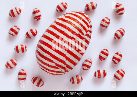 M&S Where's Wally milk chocolate Easter egg with Where's Wally foiled solid milk chocolate mini eggs isolated on white background Stock Photo