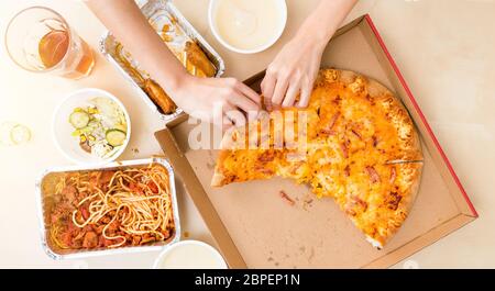 Pizza take away Stock Photo