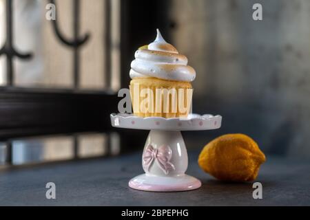 Cupcake on a wood table Stock Photo