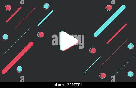 Arrow play futuristic background. Motion design. Social media Tik Tok concept. Colored modern background in the style of the social network. Stock Vector