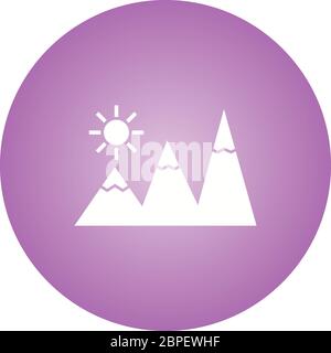 Beautiful Sunshine on Mountains Glyph Vector Icon Stock Vector