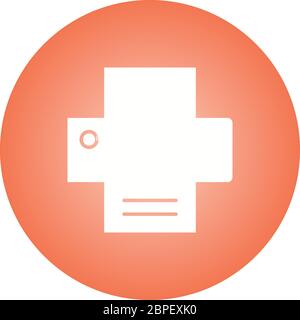 Beautiful Printer Glyph Vector Icon Stock Vector