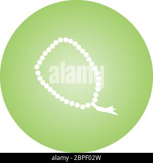 Beautiful Prayer Bead Glyph Vector Icon Stock Vector