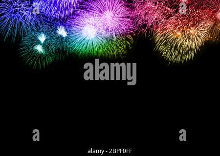 New Year's Eve fireworks background copyspace copy space colorful years year firework backgrounds Stock Photo