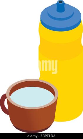 Sport drink icon, isometric style Stock Vector