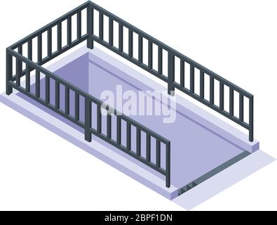 Underground crossing icon, isometric style Stock Vector