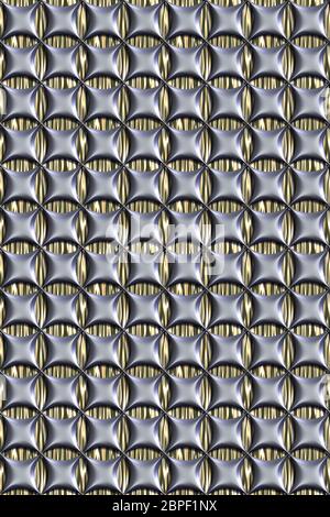 Seamless tileable metal decorative background pattern. Stock Photo
