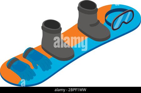 Snowboard equipment icon, isometric style Stock Vector