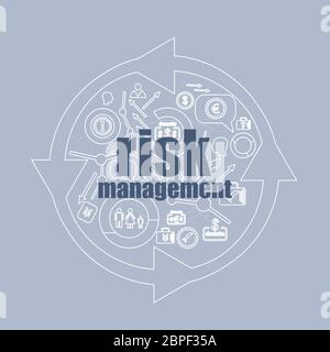 Text Risk management. Business concept . Icon and button set Stock Photo