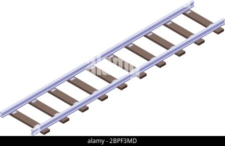 Railway icon, isometric style Stock Vector