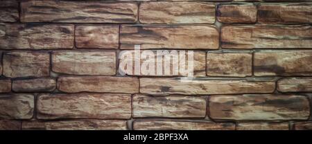Background from a brick wall illuminated with light. Stock Photo