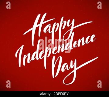 Happy Independence Day of America typography with hand-drawn lettering. Vector illustration. Stock Vector
