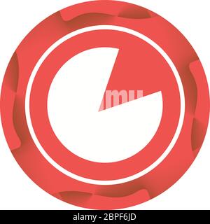Beautiful Pie Chart Glyph Vector Icon Stock Vector