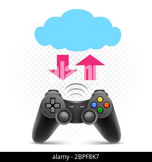 computer gaming cloud service illustration Stock Vector
