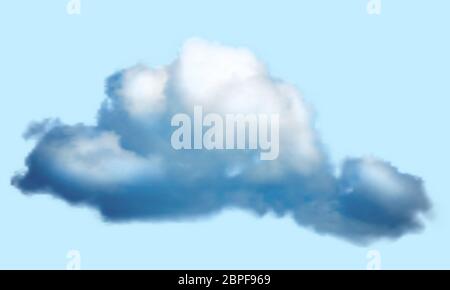 Cloud isolated over transparent background. Realistic thundercloud. Vector illustration. Stock Vector