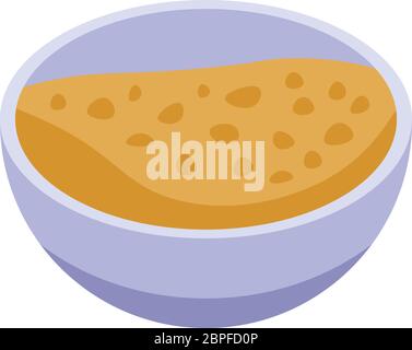 Cereals bowl icon, isometric style Stock Vector