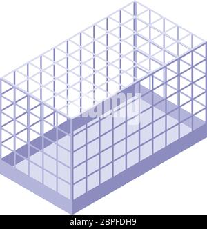 Veterinarian cage icon, isometric style Stock Vector