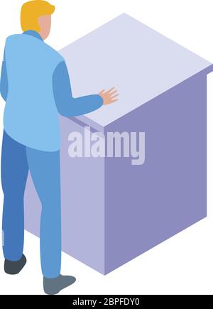 Veterinarian man icon, isometric style Stock Vector