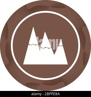 Beautiful Snow on Mountains Glyph Vector Icon Stock Vector