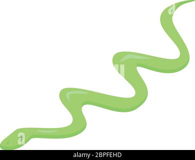 Green snake icon, isometric style Stock Vector
