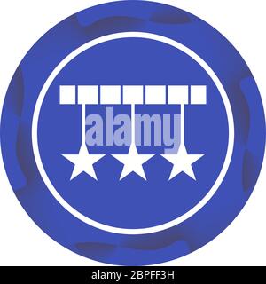 Beautiful Three Stars Glyph Vector Icon Stock Vector