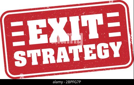 red grungy EXIT STRATEGY rubber stamp print or sign vector illustration, strategy to exit covid-19 lockdown Stock Vector