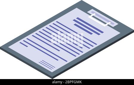 Veterinarian clipboard icon, isometric style Stock Vector