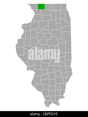 Map of Stephenson in Illinois Stock Photo