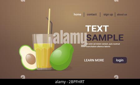 Healthy and tasty avocado smoothie in a glass transparent glass with a straw.  The glass is transparent with any background. Summer green fruit drink  Stock Vector Image & Art - Alamy