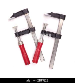 Glue clamps isolated on a white background Stock Photo