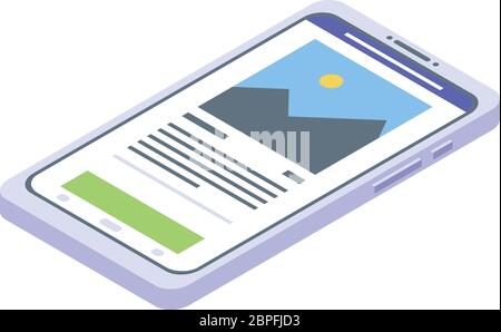 Smartphone manager icon, isometric style Stock Vector