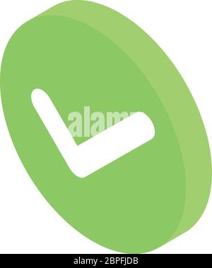 Approved sign icon, isometric style Stock Vector