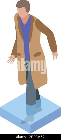 Man jacket flood icon, isometric style Stock Vector