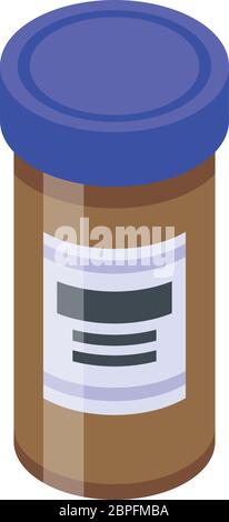 Rescue pill jar icon, isometric style Stock Vector