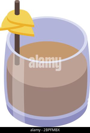 Whiskey glass icon, isometric style Stock Vector