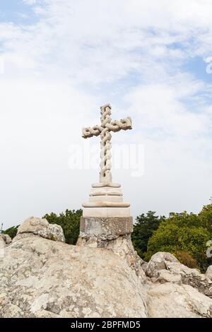 Cruz Alta ('High cross') at the Pena Park in Sintra, Portugal. Stock Photo